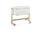 BABYGO Beistellbett Amila mit Schaukelfunktion in Weiß und Holzoptik