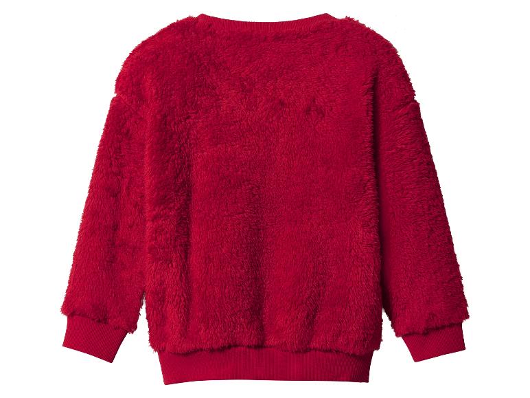 Rotes Langarm-Fleece-Sweatshirt mit Rippbündchen
