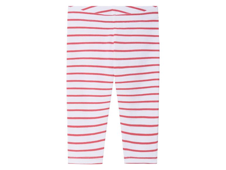 Kinder Leggings mit roten und weißen Streifen.