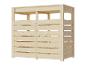Heller Holz-Gartenschuppen mit zwei Fächern und Lamellentüren