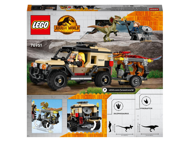 Gehe zu Vollbildansicht: LEGO® Jurassic World™ 76951 »Pyroraptor und Dilophosaurus Transport« - Bild 7