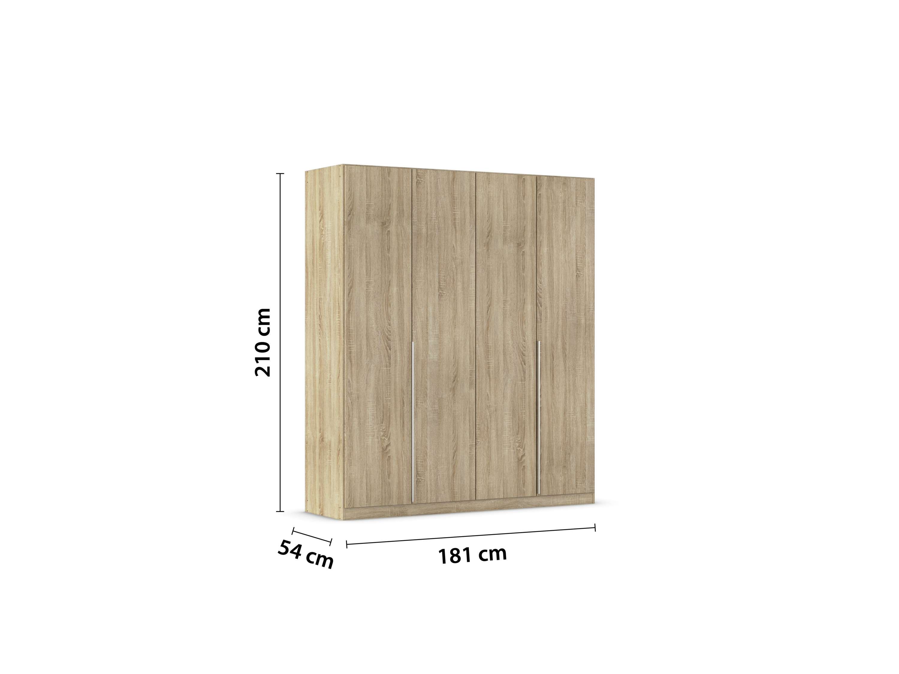 Thumbnail - rauch ORANGE Drehtürenschrank Alabama (Classic-Zubehör, Eiche Sonoma, Griffe Alufarben, 181 x 210 cm)