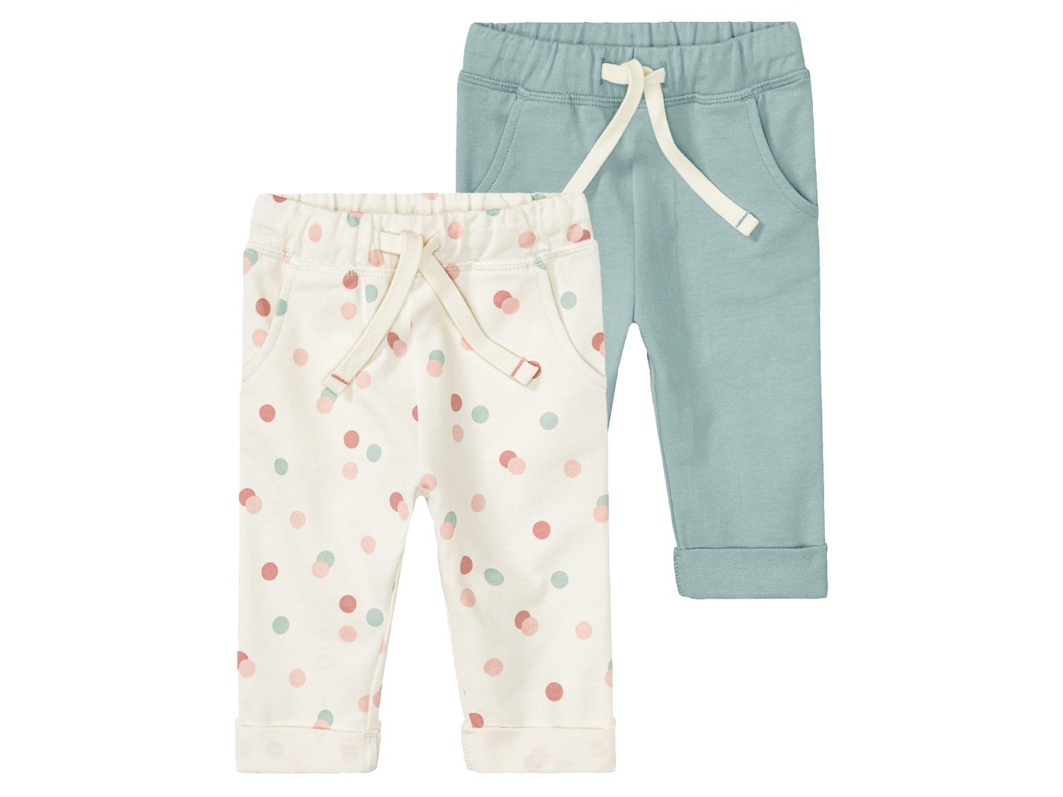lupilu® Baby Jogginghosen (50/56, weiß/mint) | 04055333024458