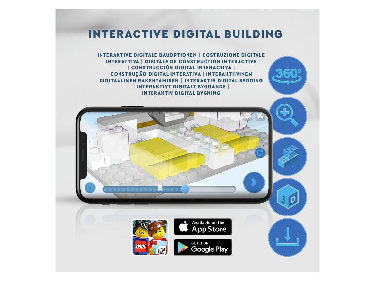 Interaktive digitale Bauanleitung für LEGO Creator Kirschblüten auf einem Smartphone-Bildschirm.