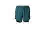 Petrolgrüne Sportshorts mit integrierter schwarzer Innenhose