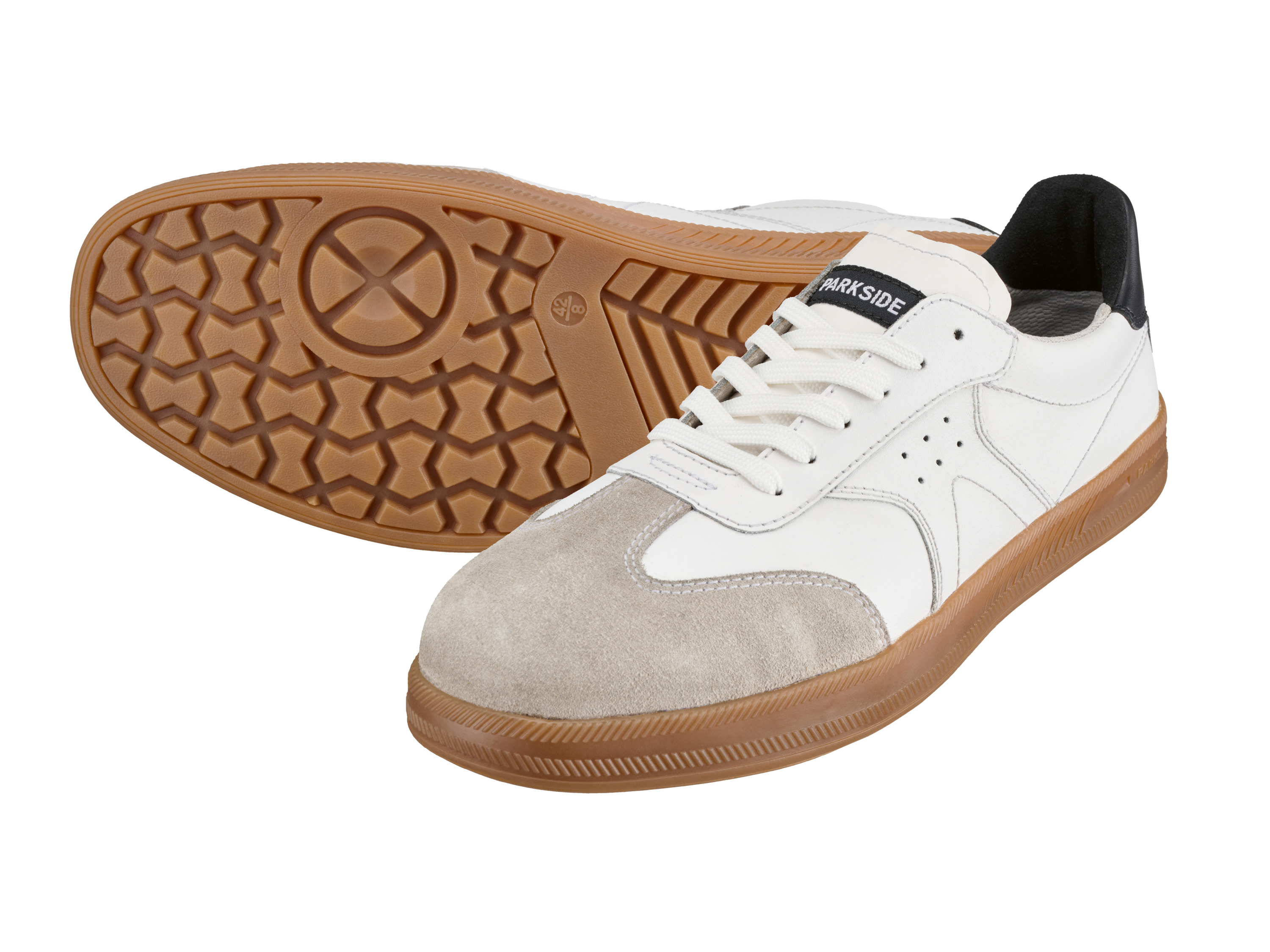 PARKSIDE® Herren S1-Sicherheitsschuhe, aus Leder (Weiß, 43)