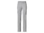 Graue Rippstrickhose mit elastischem Bund.