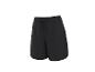 Schwarze Sporthose mit elastischem Bund und Kordelzug.