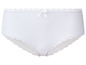 Weiße Unterhose mit Spitze.