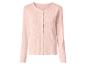 Rosa Langarm-Cardigan mit V-Ausschnitt und Knopfleiste