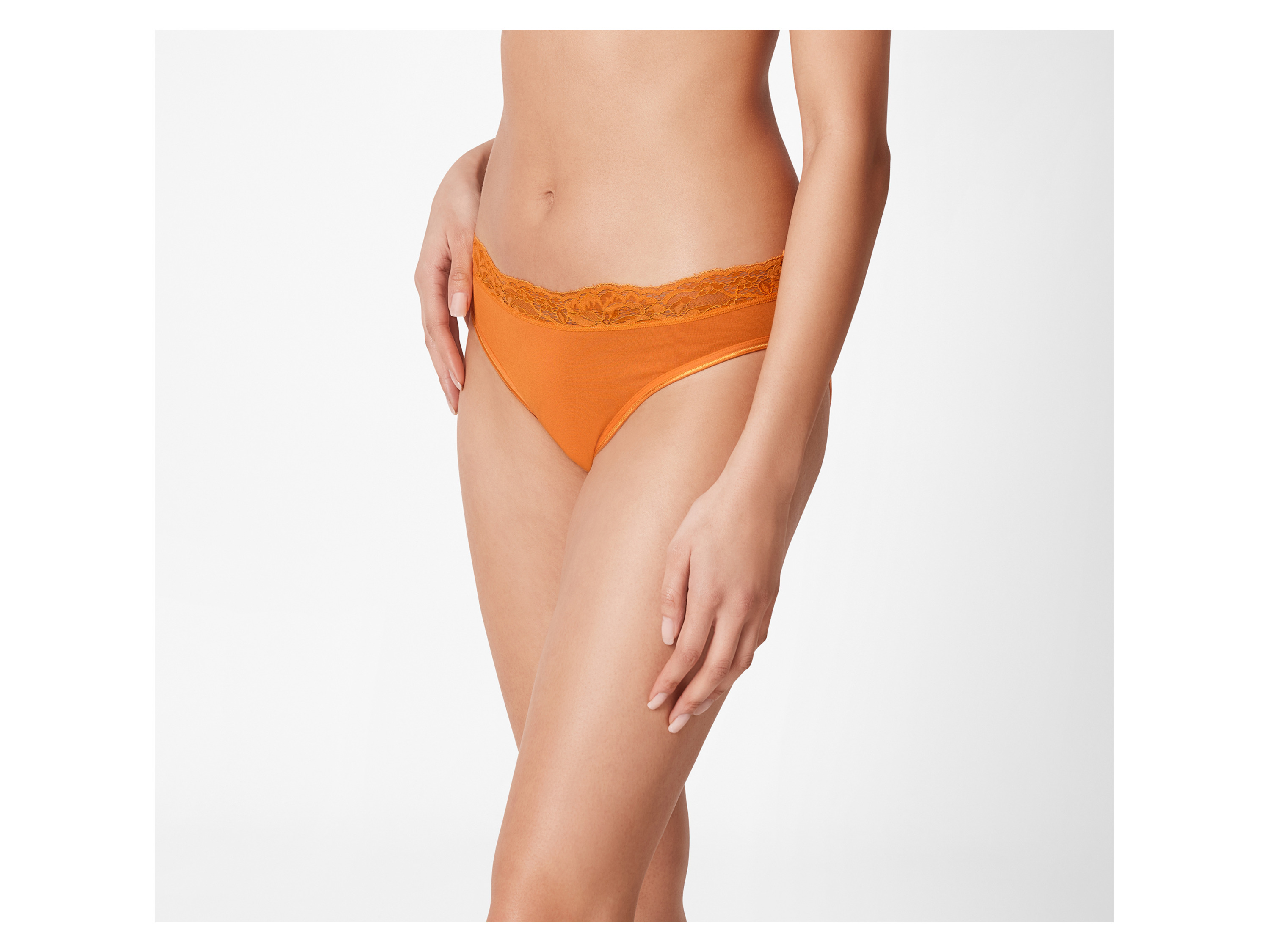 Thumbnail - esmara® Damen Slips mit Spitze, 3 Stück (orange/beige, S(36/38))