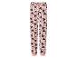 Rosa Pyjamahose mit schwarzem Mickey-Maus-Muster und Kordelzug in der Taille.