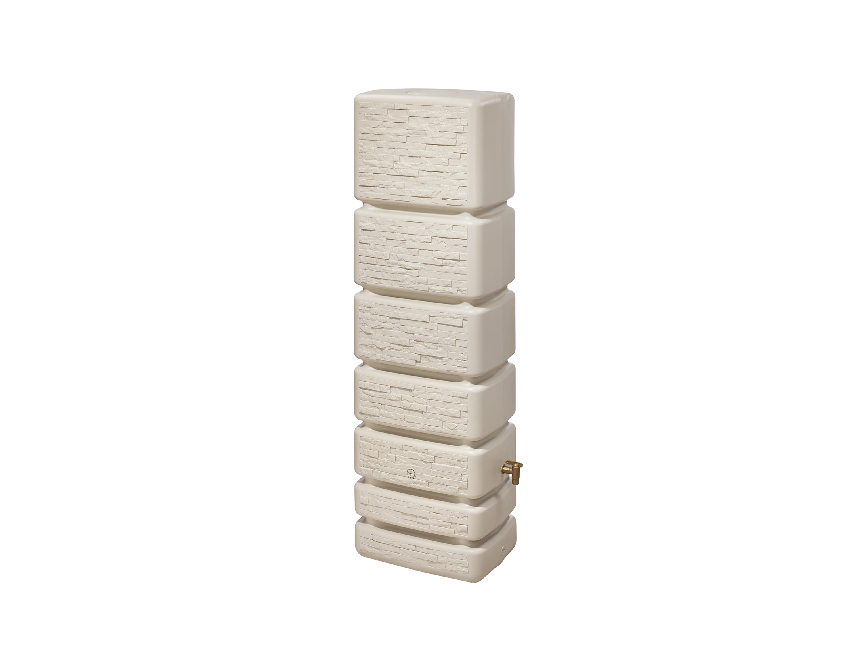 4RAIN Regentonne SLIM STONE DECOR Wandtank (350 Liter, Sandbeige) – Bild 3 von 4
