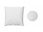Weißes quadratisches und rundes Kissen.