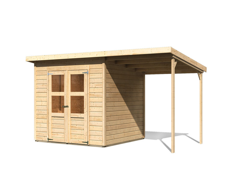 Gehe zu Vollbildansicht: Karibu 14 mm Gartenhaus »Pyrmont 3«, aus Holz, naturbelassen, 4,5 qm - Bild 2