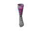 Graue Sportsocke mit pinken und schwarzen Streifen