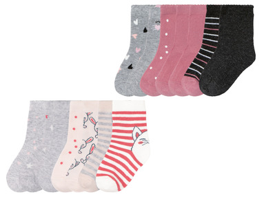 lupilu® Kleinkinder Mädchen Socken mit Bio-Baumwolle, 7 Paar