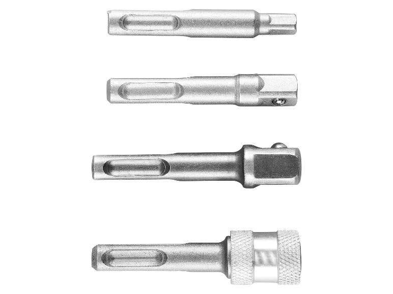 Bohrmaschinenadapter: vier Metallbits für Elektrowerkzeuge.