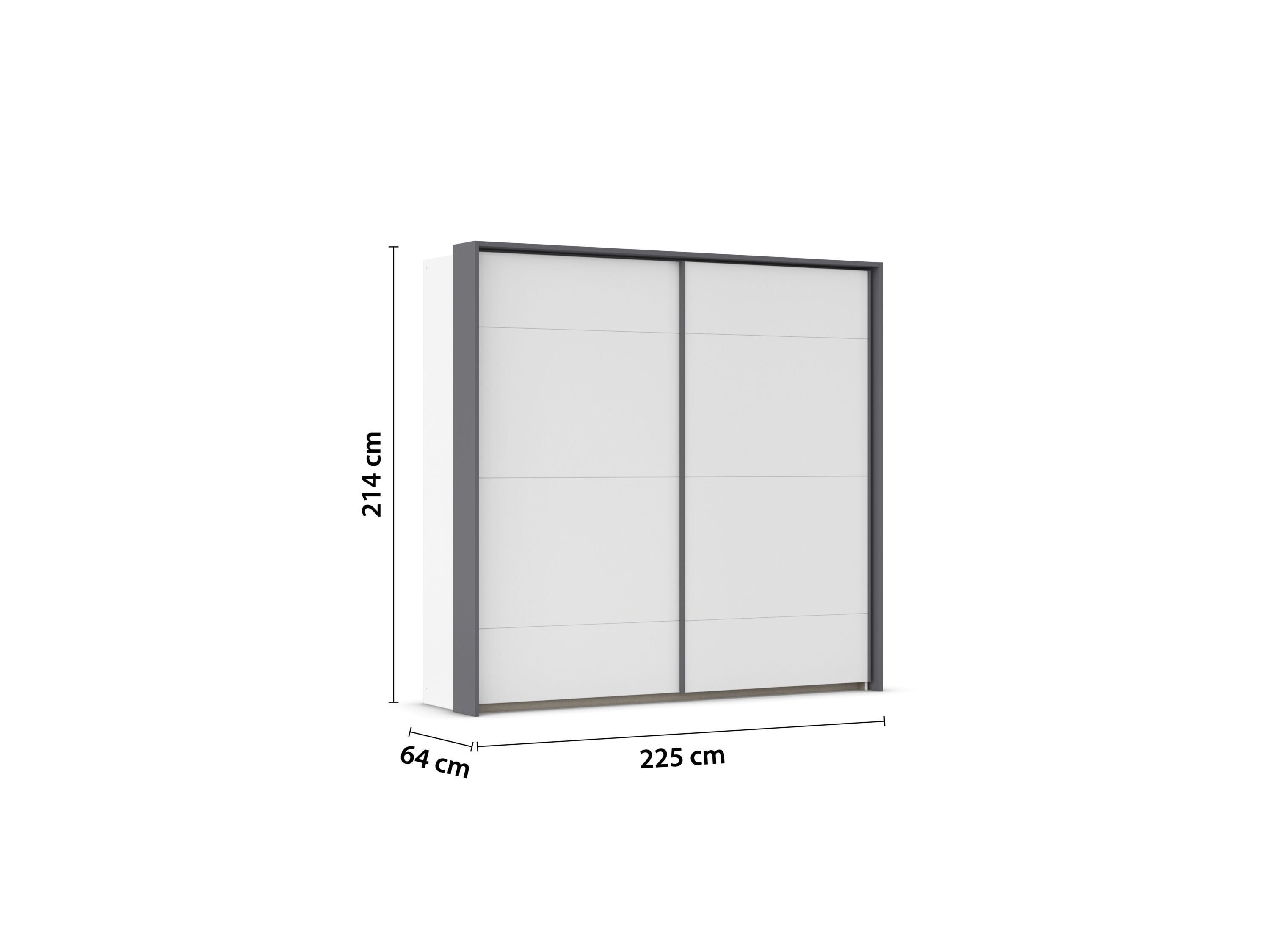 RAUCH BLUE Corvo Schwebetürenschrank (mit Passepartout, Weiß, 225 x 214 cm) – Bild 3 von 4