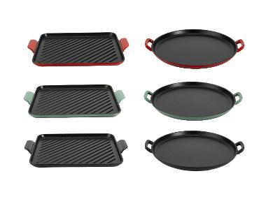 SILVERCREST® Premium-Gusseisenpizzaplatte Ø 31 cm \ Premium-Gusseisengrillplatte L 36,0 x B 26,0 cm