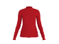 Rotes Langarmshirt mit Stehkragen und Rüschensaum