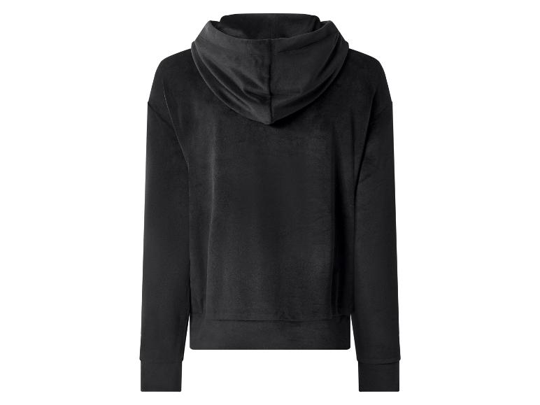 Schwarzer Samt-Hoodie, Rückansicht