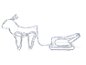 Weihnachtsbeleuchtung Dekoration mit Rentier und Schlitten