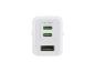 Weißes 45W USB-Wandladegerät mit zwei USB-C-Anschlüssen und einem USB-A-Anschluss