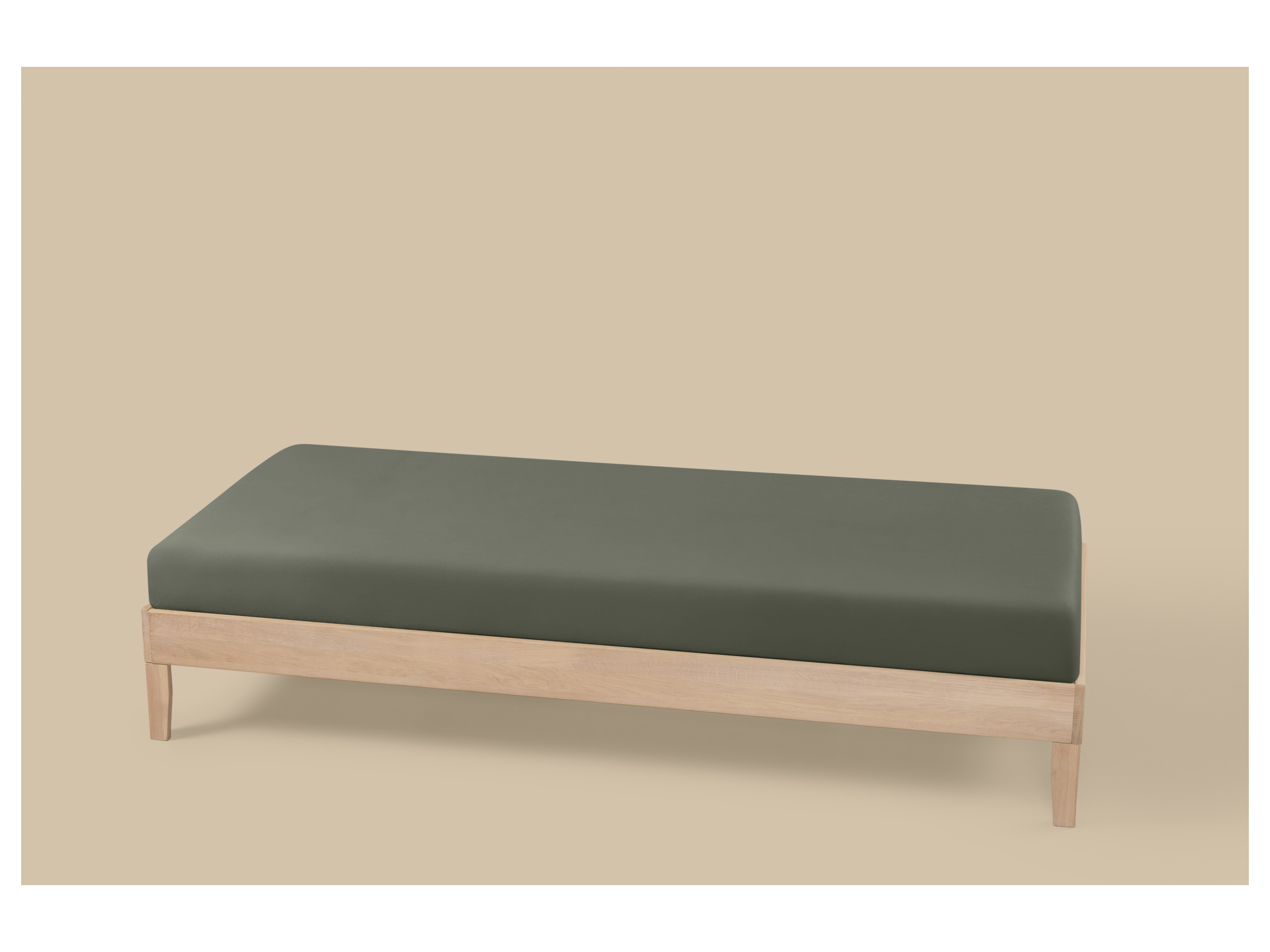 LIVARNO® Jersey-Spannbettlaken mit Leinen, 90-100 x 200 cm (Grün) – Bild 2 von 4