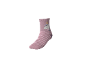 Rosa Socke mit Einhorn und weißen Streifen.