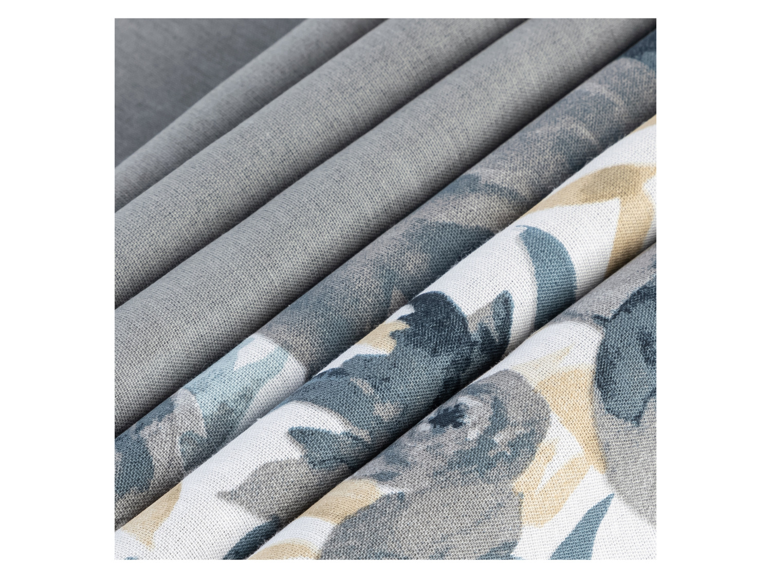 Thumbnail - LIVARNO home Renforcé-Bettwäsche, 155 x 220 cm (weiß/blau/grau)