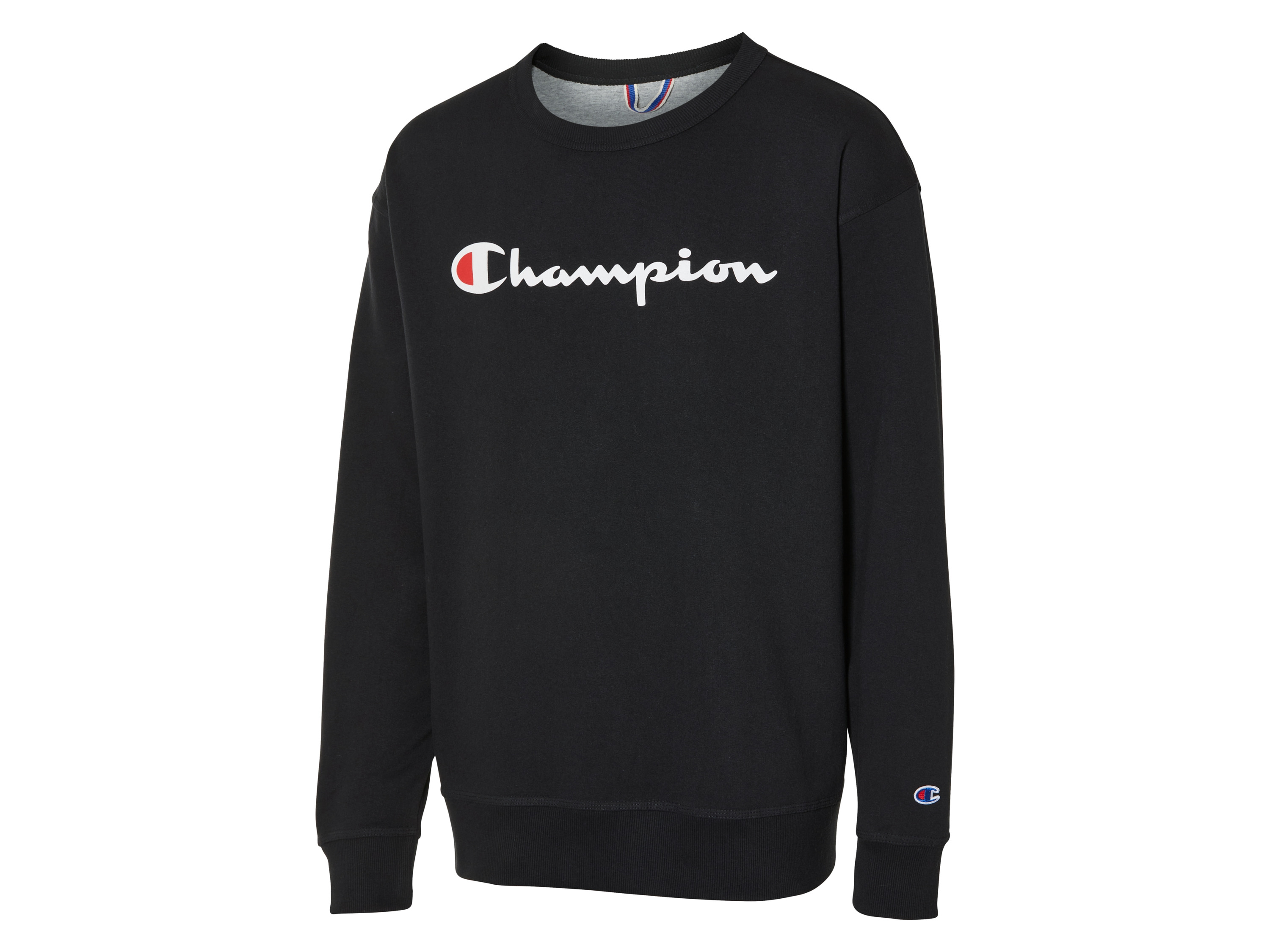 Champion Herren Sweatshirt (Schwarz, M)““ | prfekt als lässige Alltagskleidung Schnitt: – Ausschnitt: Rundhalsausschnitt Material: Baumwolle, 34 % Polyester Pflegehinweis: waschen bei max. 40°C nicht bleichen schonende Trocknung im Wäschetrockner bei max. 60°C bügeln bis 150 °C Stufe 2. Dampfbügeleisen kann verwendet werden nicht trockenreinigen Größe: S – XL““