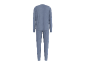 Rückansicht eines blauen Herren-Homewear-Sets mit Langarmshirt und Hose
