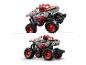 Zwei LEGO Technic Monster Jam Thunderroarus Monstertruck-Modelle.