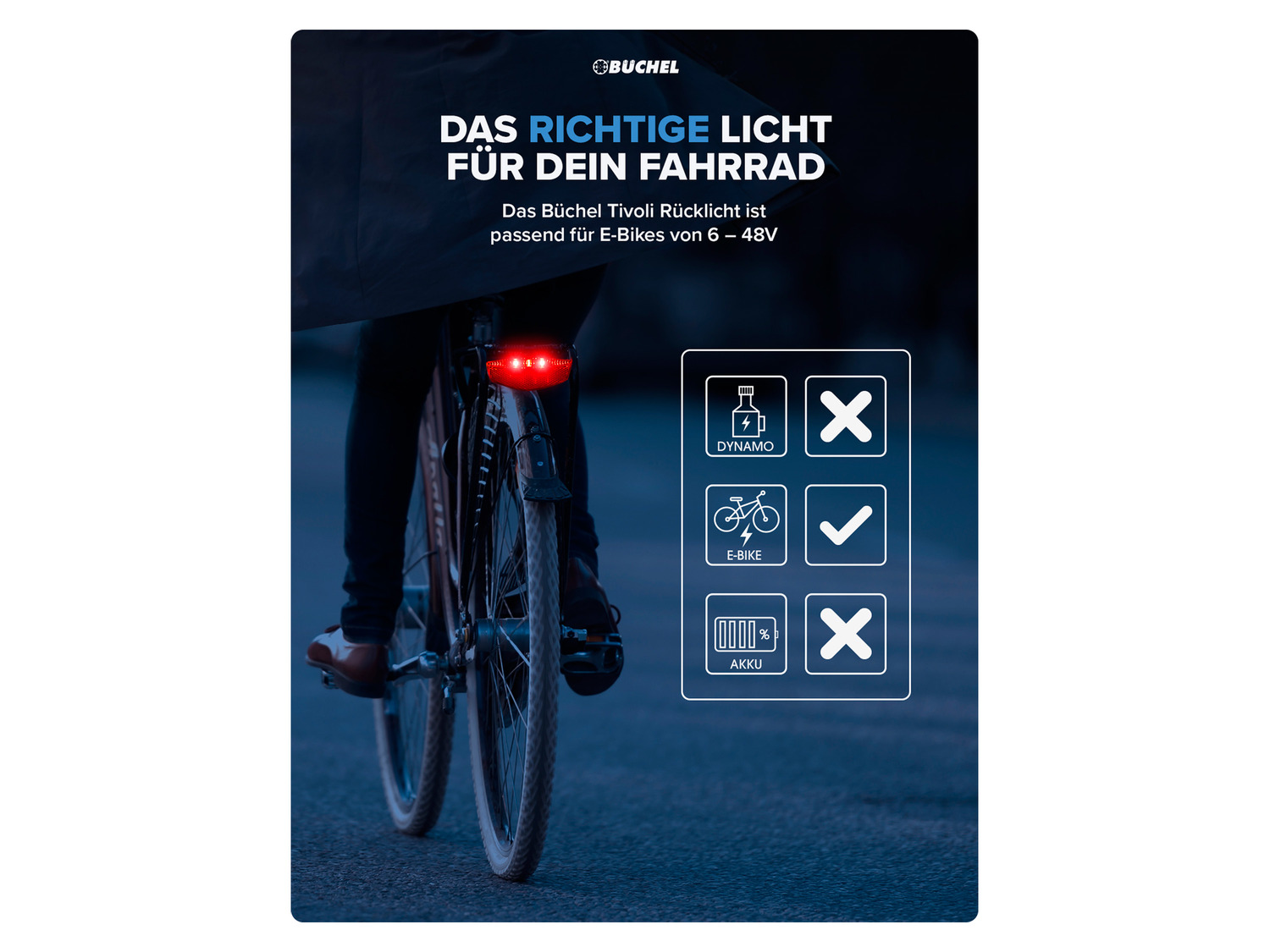 Fahrrad Gepäckträgerrücklicht Büchel »Tivoli E-Bike«