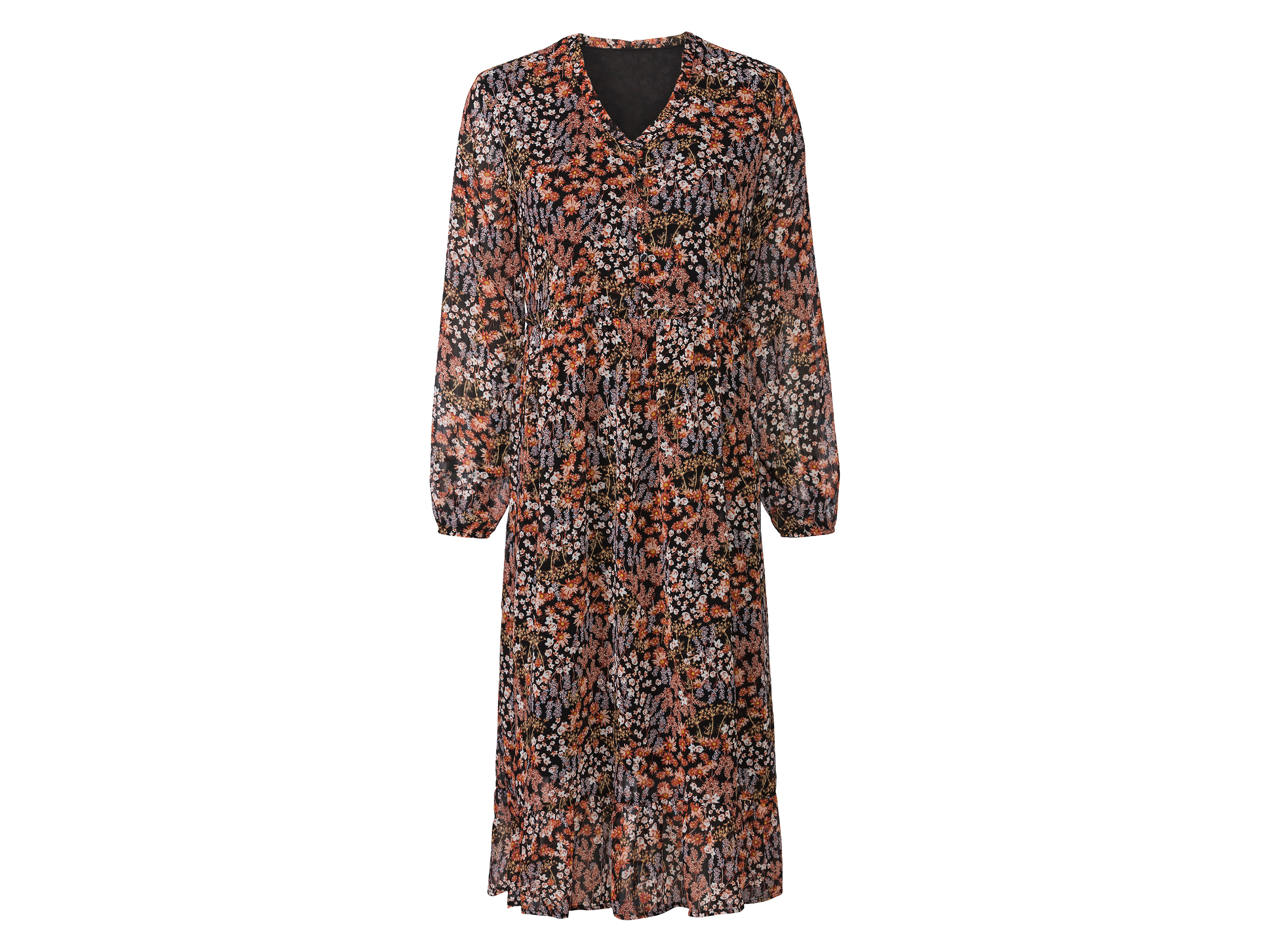 esmara® Damen Midi-Kleid (Blumen, 40) | 04055334952590