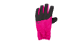 Rosa-schwarzer Skihandschuh mit dezentem Logo auf dem Handrücken.