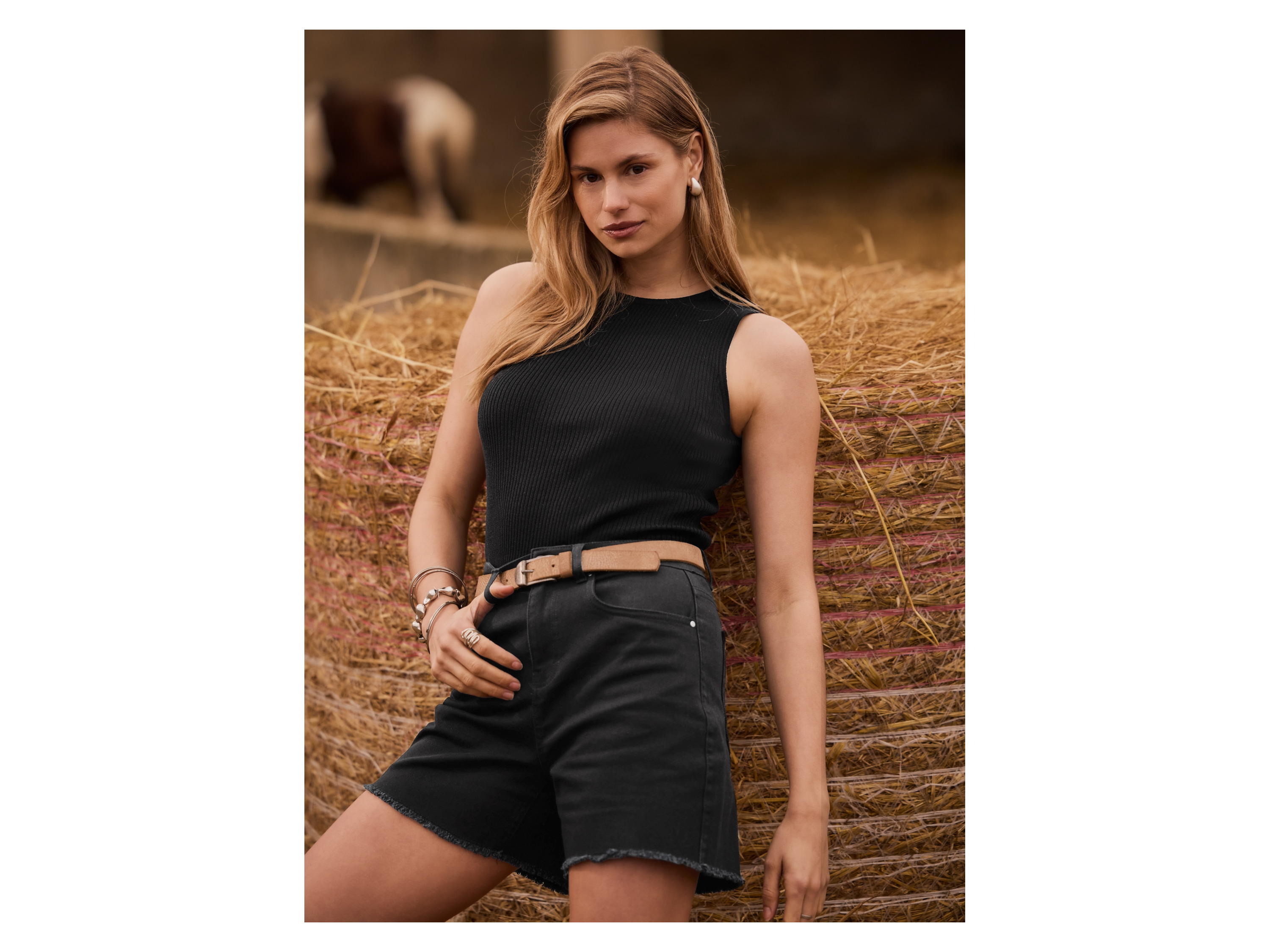 Thumbnail - esmara® Damen Jeansshorts (Schwarz, 34)