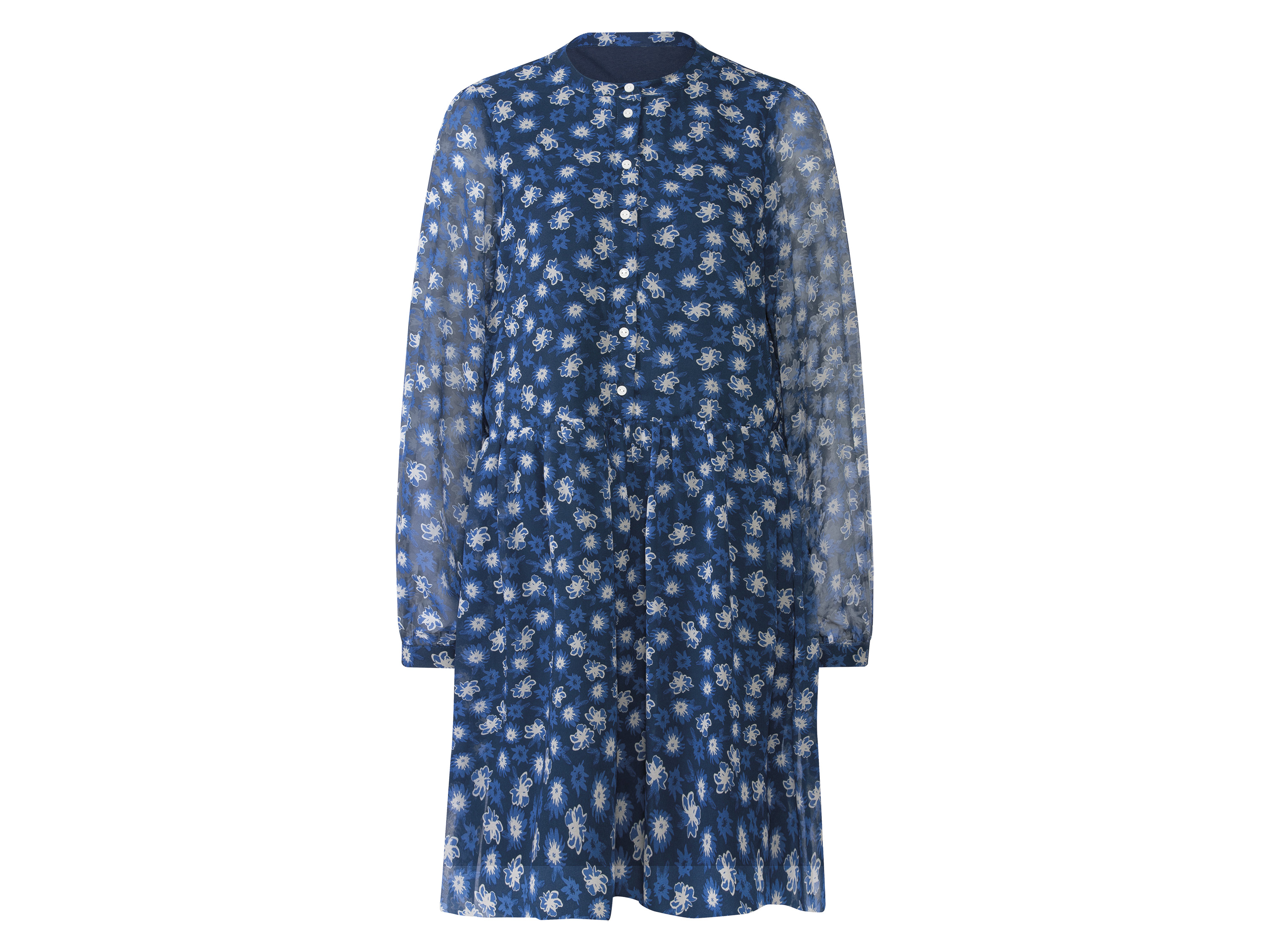 esmara® Damen Kleid aus Chiffon (Marine, 42) | 04055334614900