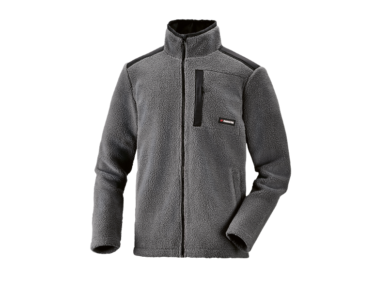 Graue Herren-Fleecejacke mit durchgehendem Reißverschluss