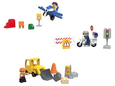 Playtive Clippys Junior Set S Flugzeug / Polizeimotorrad / Bagger