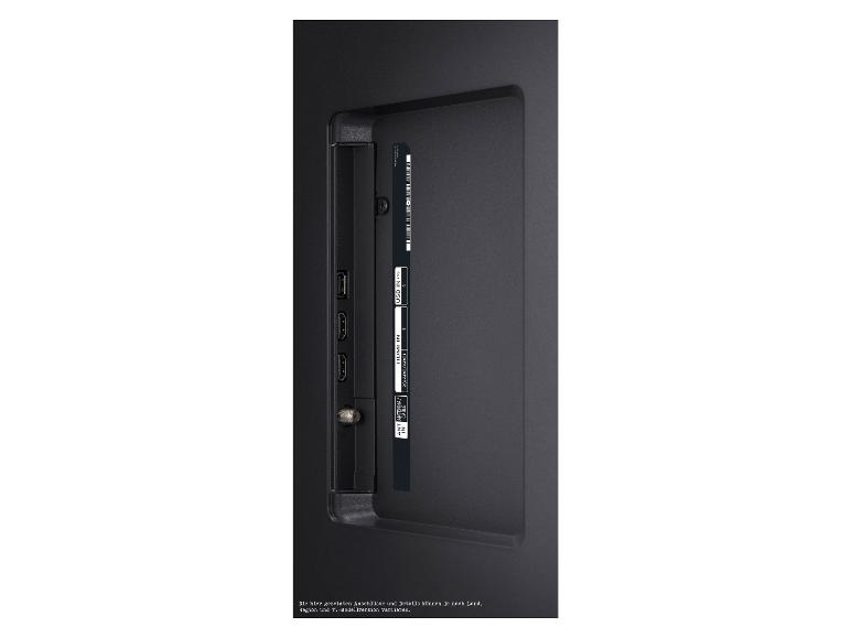 Die Rückseite eines Fernsehers mit HDMI-, USB- und Antennenanschlüssen.