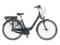 Ein schwarzes Prophete E-Bike mit Akku.