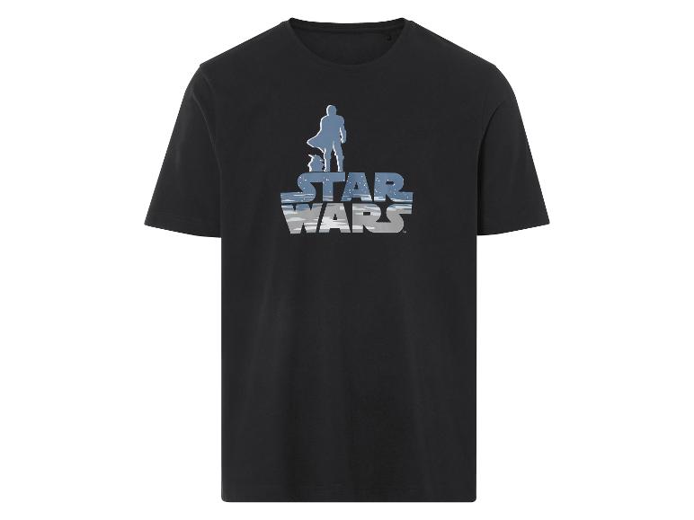 Ein schwarzes T-Shirt mit einem Star Wars-Aufdruck.