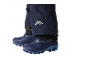 Dunkelblaue Skihose und blaue Winterstiefel für Kinder.