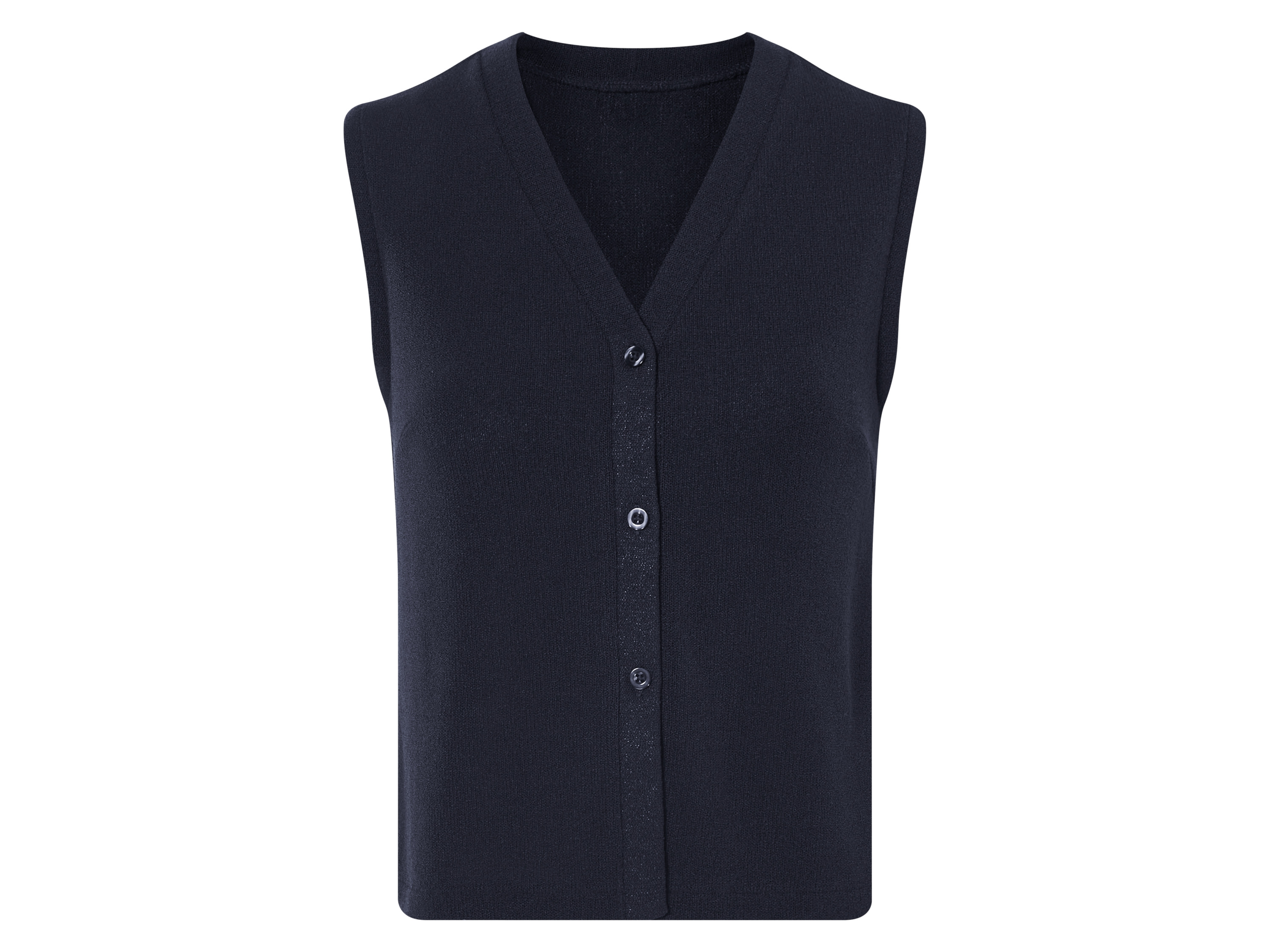 esmara® Damen Weste (Navy, M(40/42))““ | navy Muster: – Detail: V-Ausschnitt und durchgehende Knopfung, aus grobem Strukturstoff Schnitt: – Kragenform: – Material: Polyester recycelt, 2 % Elasthan Lycra® Pflegehinweis: waschen bei max. 40 °C nicht bleichen nicht im Wäschetrockner trocknen bügeln bis 150 °C Stufe 2. Dampfbügeleisen kann verwendet werden nicht trockenreinigen Größe: XS 32/34 – L 44/46 Meine Lidl-Größe – so einfach gehts Deine Größe findest du in der Lidl-Größentabelle . Oeko-Tex® Standard 100 Geprüft auf Schadstoffe Zertifizierungsnummer: Hk020 189791 Testex Standard 100 by Oeko-Tex® ist die weltweit bekannteste, unabhängige Zertifizierung schadstoffgeprüfter Textil- und Lederprodukte aller Art – vom Garn und den Stoffen bis hin zum gebrauchsfertigen Artikel. Das Label bestätigt esmara® Damen Weste (Navy, M(40/42))““ | navy Muster: – Detail: V-Ausschnitt und durchgehende Knopfung, aus grobem Strukturstoff Schnitt: – Kragenform: – Material: Polyester recycelt, 2 % Elasthan Lycra® Pflegehinweis: waschen bei max. 40 °C nicht bleichen nicht im Wäschetrockner trocknen bügeln bis 150 °C Stufe 2. Dampfbügeleisen kann verwendet werden nicht trockenreinigen Größe: XS 32/34 – L 44/46 Meine Lidl-Größe – so einfach gehts Deine Größe findest du in der Lidl-Größentabelle . Oeko-Tex® Standard 100 Geprüft auf Schadstoffe Zertifizierungsnummer: Hk020 189791 Testex Standard 100 by Oeko-Tex® ist die weltweit bekannteste, unabhängige Zertifizierung schadstoffgeprüfter Textil- und Lederprodukte aller Art – vom Garn und den Stoffen bis hin zum gebrauchsfertigen Artikel. Das Label bestätigt