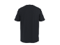 Schwarzes Kurzarm-T-Shirt, Rückansicht.