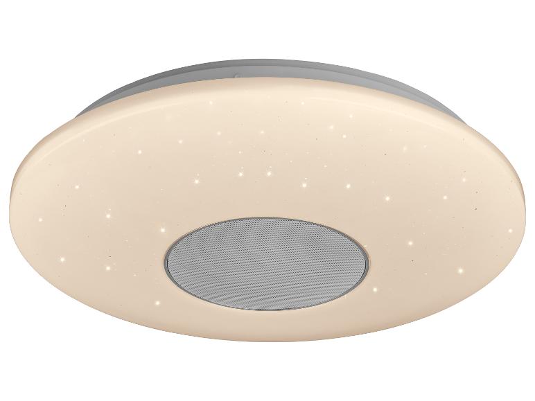 Runde LED-Deckenleuchte mit integriertem Lautsprecher und Sterneneffekt.