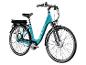 Zündapp E-Bike in Türkis mit Gepäckträger und Vorderlicht.