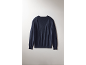 Dunkelblauer Herren-Feinstrickpullover, Rückansicht